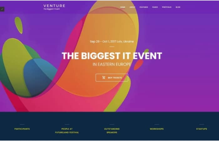 Venture - Event Planner Joomla Template