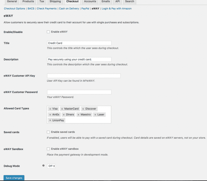 WooCommerce eWAY Payment Gateway