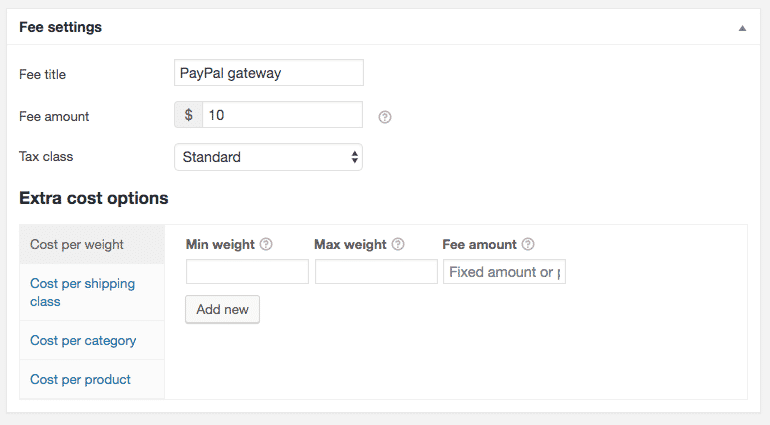 WooCommerce Payment Gateway Based Fees