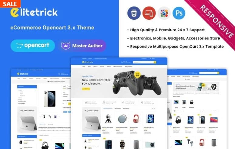 Elitetrick - Electronics Ecommerce Store Opencart OpenCart Template